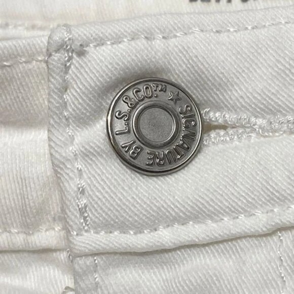 Levi's Modern Capri Pant Women's 12 White 5 Pocket Cuffed Stretch Denim Levi GUC - Picture 7 of 11